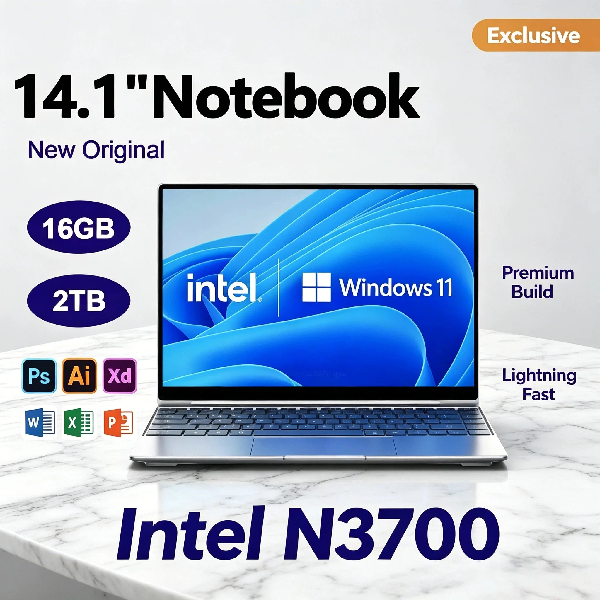 NEW 14.1 Inch Notebook 16GB RAM 2TB SSD Windows 11 Intel N3700 Ultra Slim Laptop Gamer 1920x1080 Office Study Computer
NEW 14.1 Inch Notebook 16GB RAM 2TB SSD Windows 11 Intel N3700 Ultra Slim Laptop Gamer 1920x1080 Office Study Computer