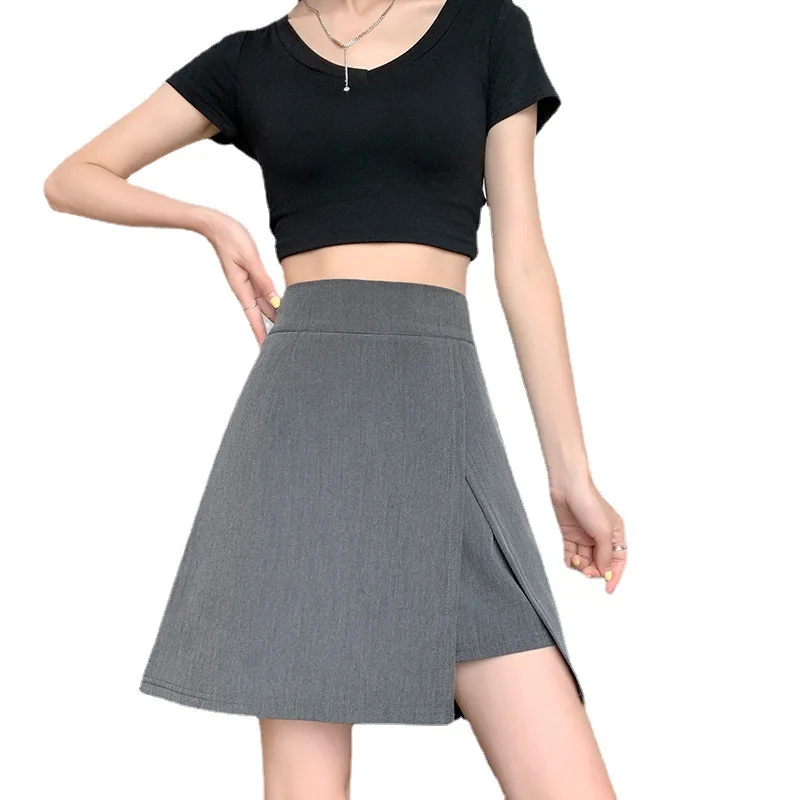 2026 New Summer Women's High Waist Grey Irregular Split Fake Skirt Stretchy Casual Short Culottes Slim Anti-Chafing Mini Skirts
2026 New Summer Women's High Waist Grey Irregular Split Fake Skirt Stretchy Casual Short Culottes Slim Anti-Chafing Mini Skirts