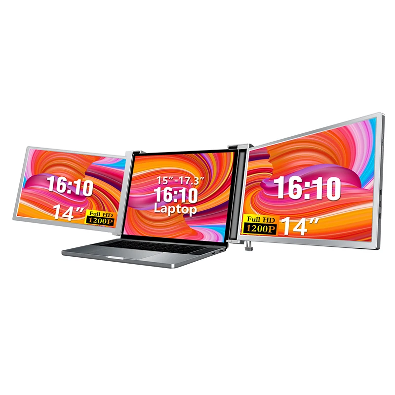 Трехэкран, 14-дюймовый складной удлинитель 1200p для ноутбука, портативный тройной удлинитель экрана, тройной экран для ноутбука
Трехэкран, 14-дюймовый складной удлинитель 1200p для ноутбука, портативный тройной удлинитель экрана, тройной экран для ноутбука