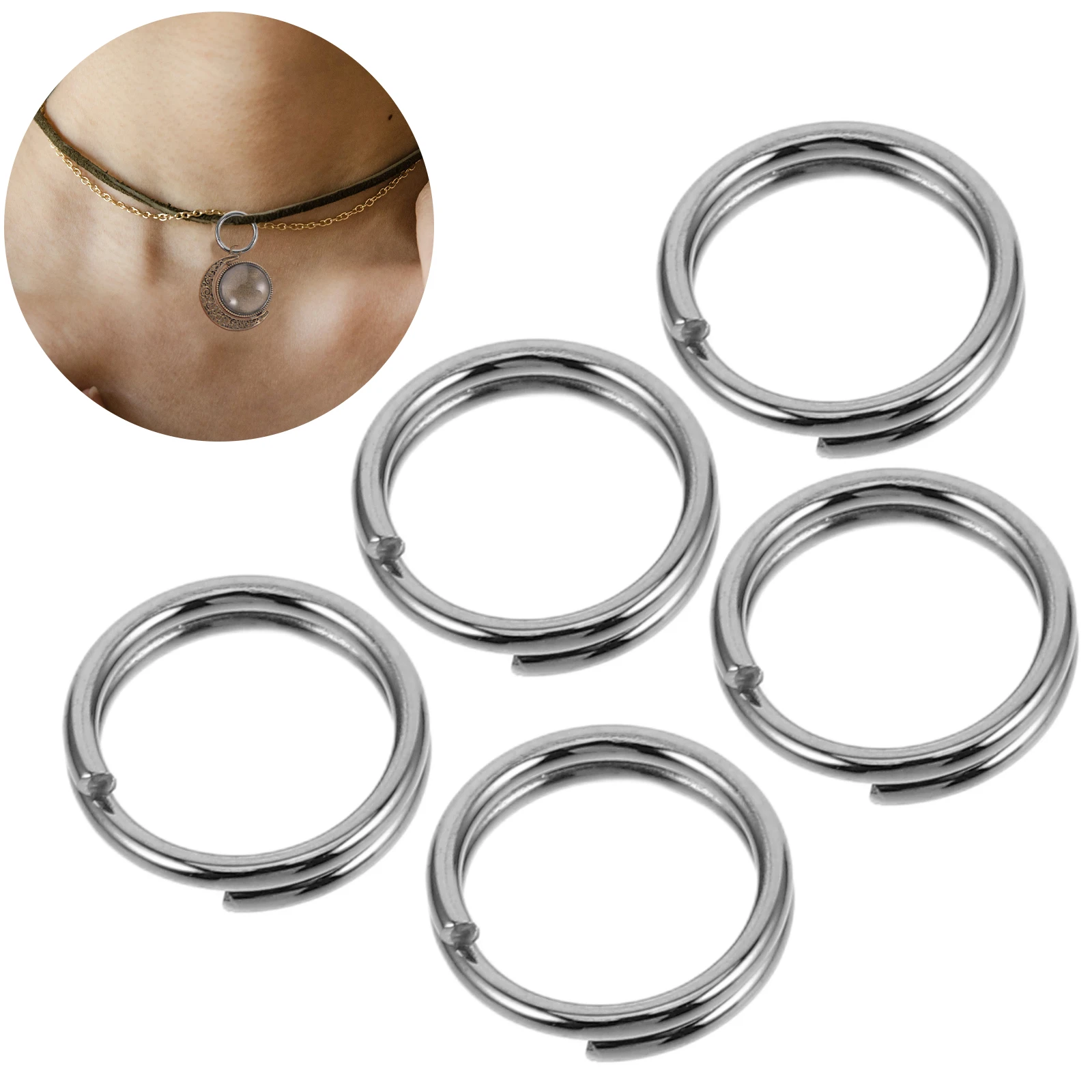 100 Pcs Stainless Steel Key Ring Rings for Buckles Connectors Chain Round Heavy Duty Keychain Hardware
100 Pcs Stainless Steel Key Ring Rings for Buckles Connectors Chain Round Heavy Duty Keychain Hardware