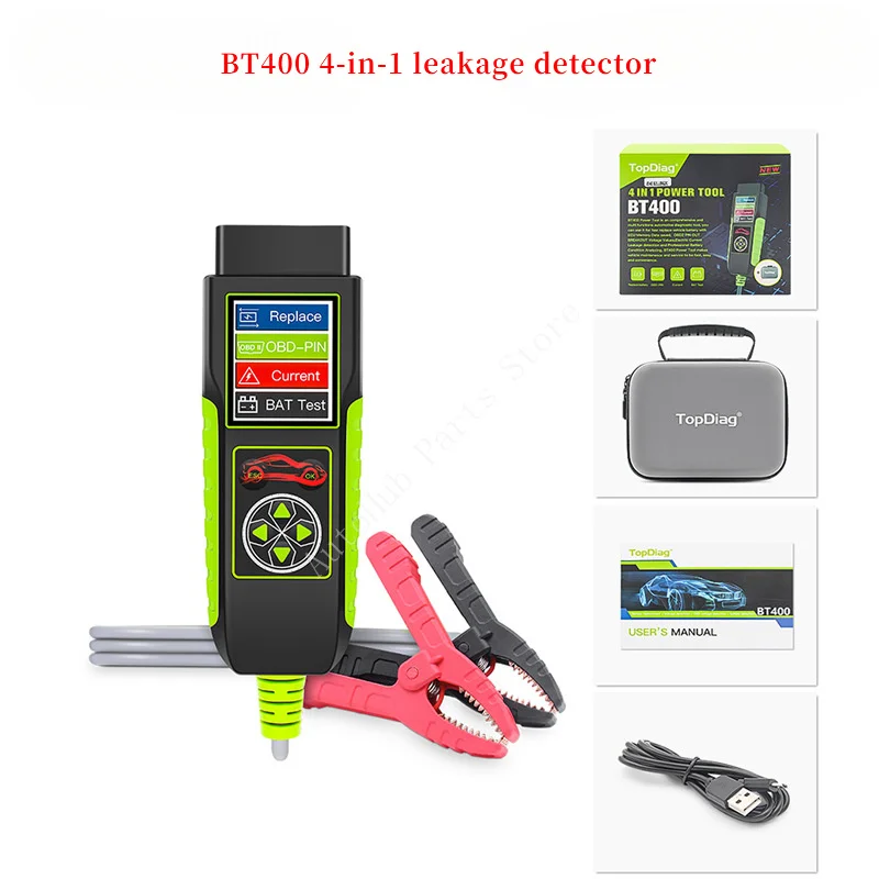 BT400 4-в-1 тестер утечки цепей OBD2 контактный диагностический инструмент анализатор батареи
BT400 4-в-1 тестер утечки цепей OBD2 контактный диагностический инструмент анализатор батареи