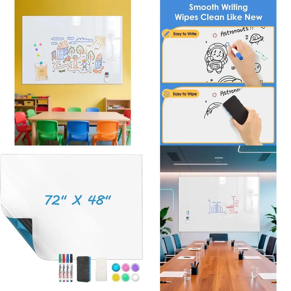 Гибкая самоклеящаяся магнитная доска — стикер на стену 72x48, доска для сухого стирания с аксессуарами для дома, офиса, школы
Гибкая самоклеящаяся магнитная доска — стикер на стену 72x48, доска для сухого стирания с аксессуарами для дома, офиса, школы