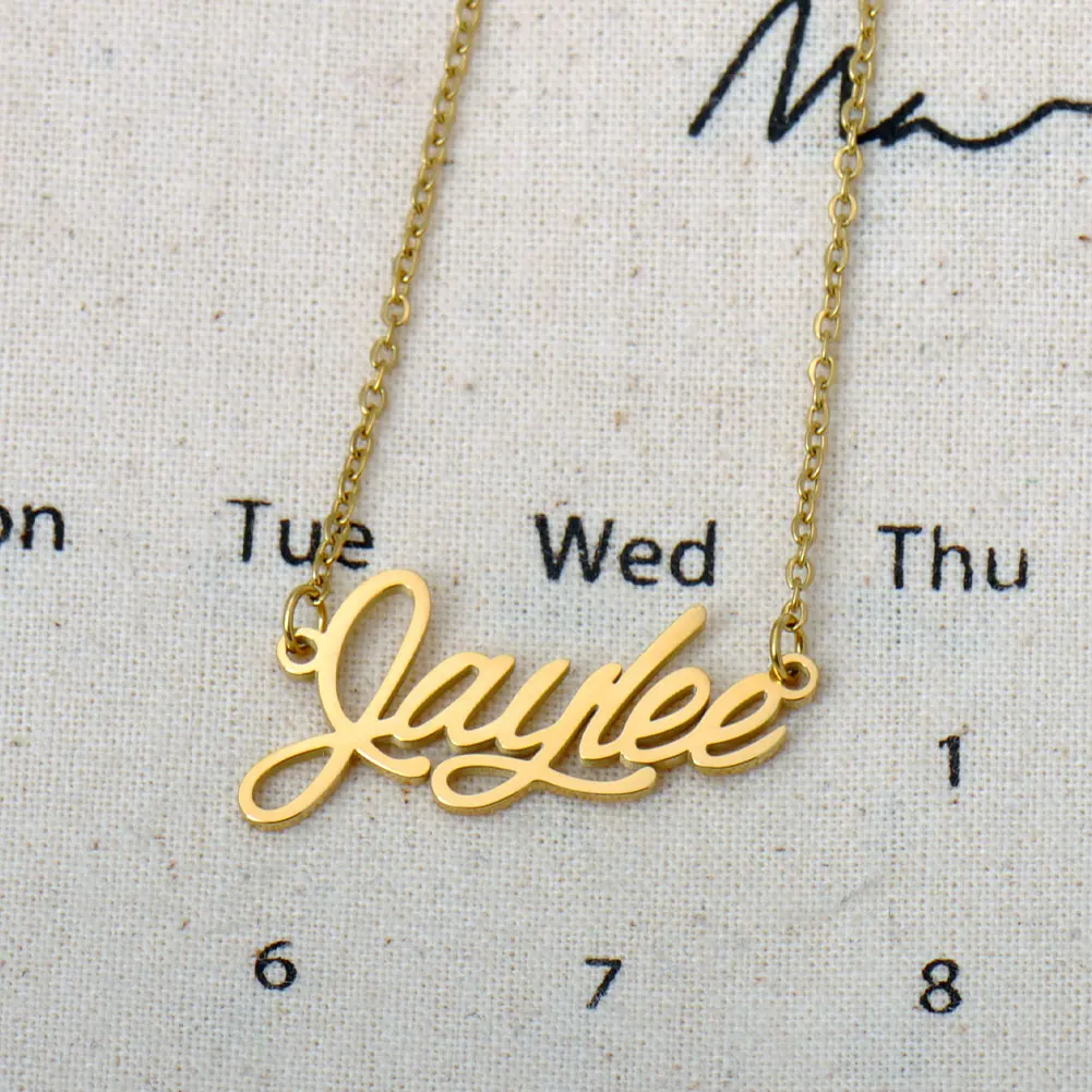 AOLOSHOW Jaylee Name Necklace for Women Gold-Color Stainless Steel Pendant Collar Letter Choker Personalized Jewelry Accessory
AOLOSHOW Jaylee Name Necklace for Women Gold-Color Stainless Steel Pendant Collar Letter Choker Personalized Jewelry Accessory