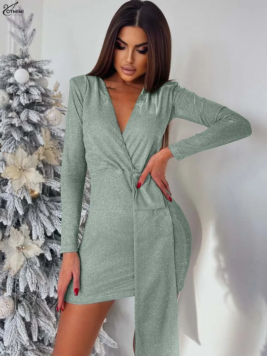 Oymimi Fashion Green Deep V-Neck Womens Dresses Elegant Wrist Sleeve Lace-Up Slim Dresses Casual High Waisted Mini Dress Female
Oymimi Fashion Green Deep V-Neck Womens Dresses Elegant Wrist Sleeve Lace-Up Slim Dresses Casual High Waisted Mini Dress Female