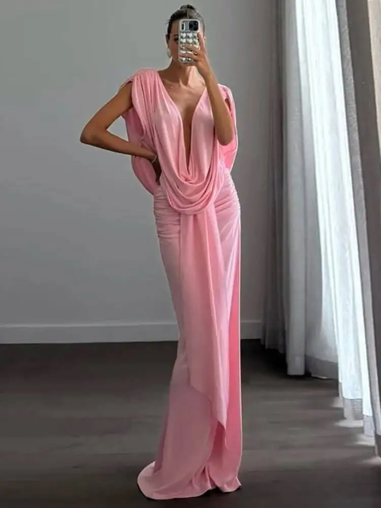 Mozision Women Deep V Neck Sexy Maxi Dress Elegant Sleeveless Backless Cut Out Draped Ruched Waist Bodycon Club Party Long Dress
Mozision Women Deep V Neck Sexy Maxi Dress Elegant Sleeveless Backless Cut Out Draped Ruched Waist Bodycon Club Party Long Dress
