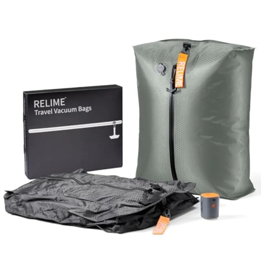 Travel luggage vacuum bags with wireless pump, nylon fabric, black, space-saving compression for carry-on suitcases and backpac
Travel luggage vacuum bags with wireless pump, nylon fabric, black, space-saving compression for carry-on suitcases and backpac