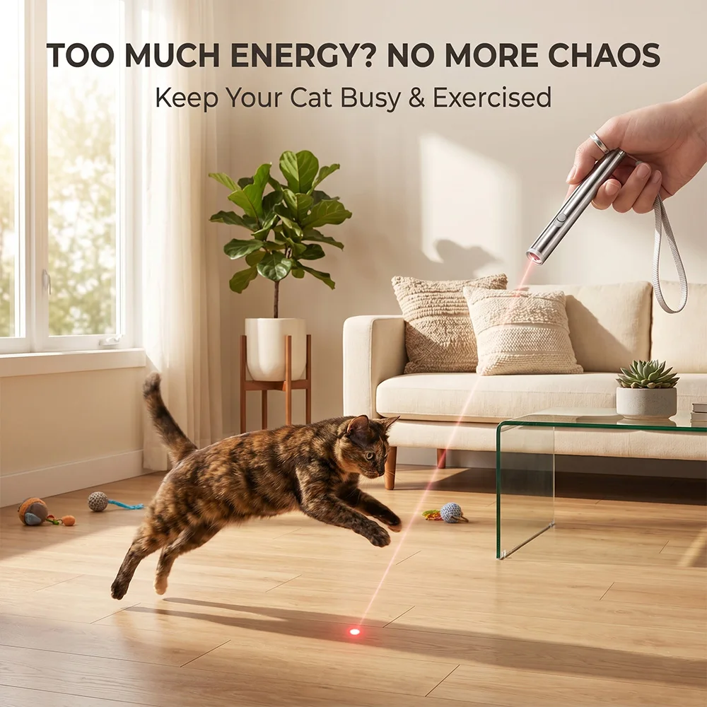 Laser Pointer for Cats Dog Chaser Toys 2 in 1 Multi Function Laser Pointer Pen Exercise Training Tool LED Flashlight Child Gift