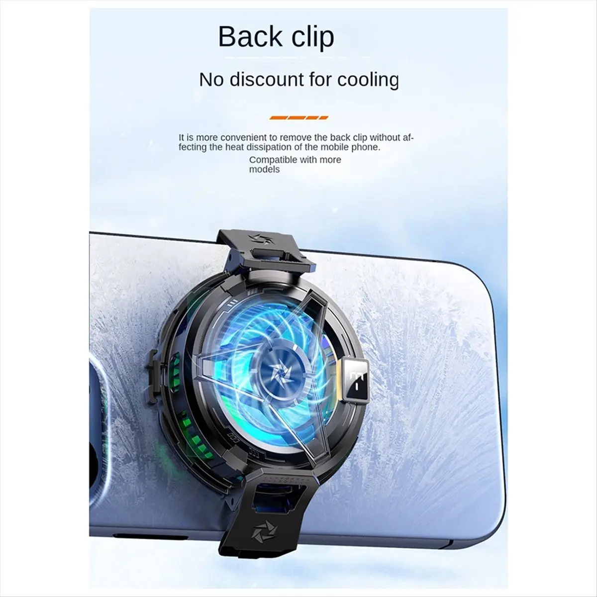 lucky Magnetic Mobile Radiator Phone Cooler with Digital Display Semiconductor Cooling Fan Cooler for Tablet/Phone Cooler,C
