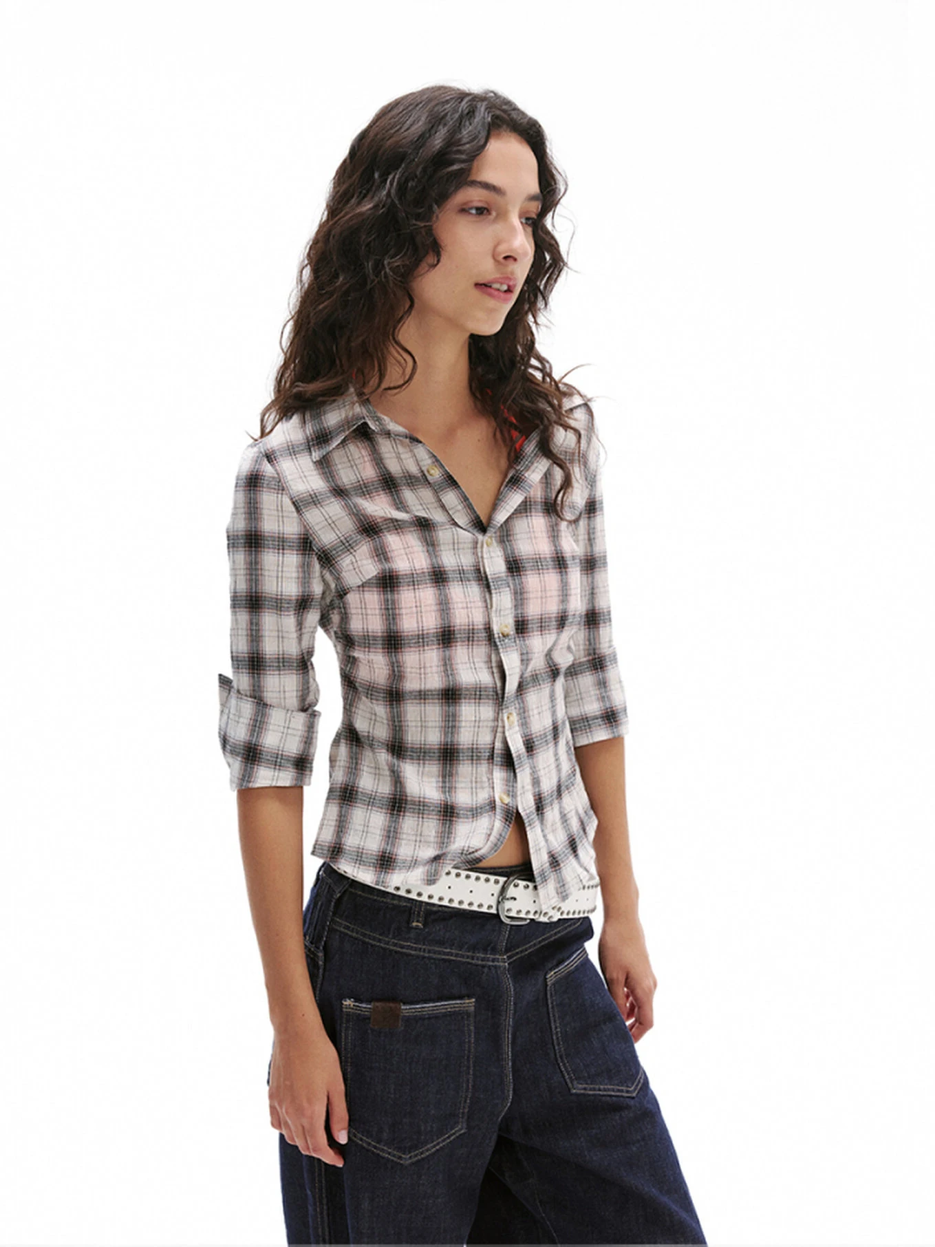 Vintage Checkered Waist-Cinching Short Sleeve Shirt Women's Fashion Slim Fit Shirt Top Trendy Straight Cut Shirt Female
Vintage Checkered Waist-Cinching Short Sleeve Shirt Women's Fashion Slim Fit Shirt Top Trendy Straight Cut Shirt Female