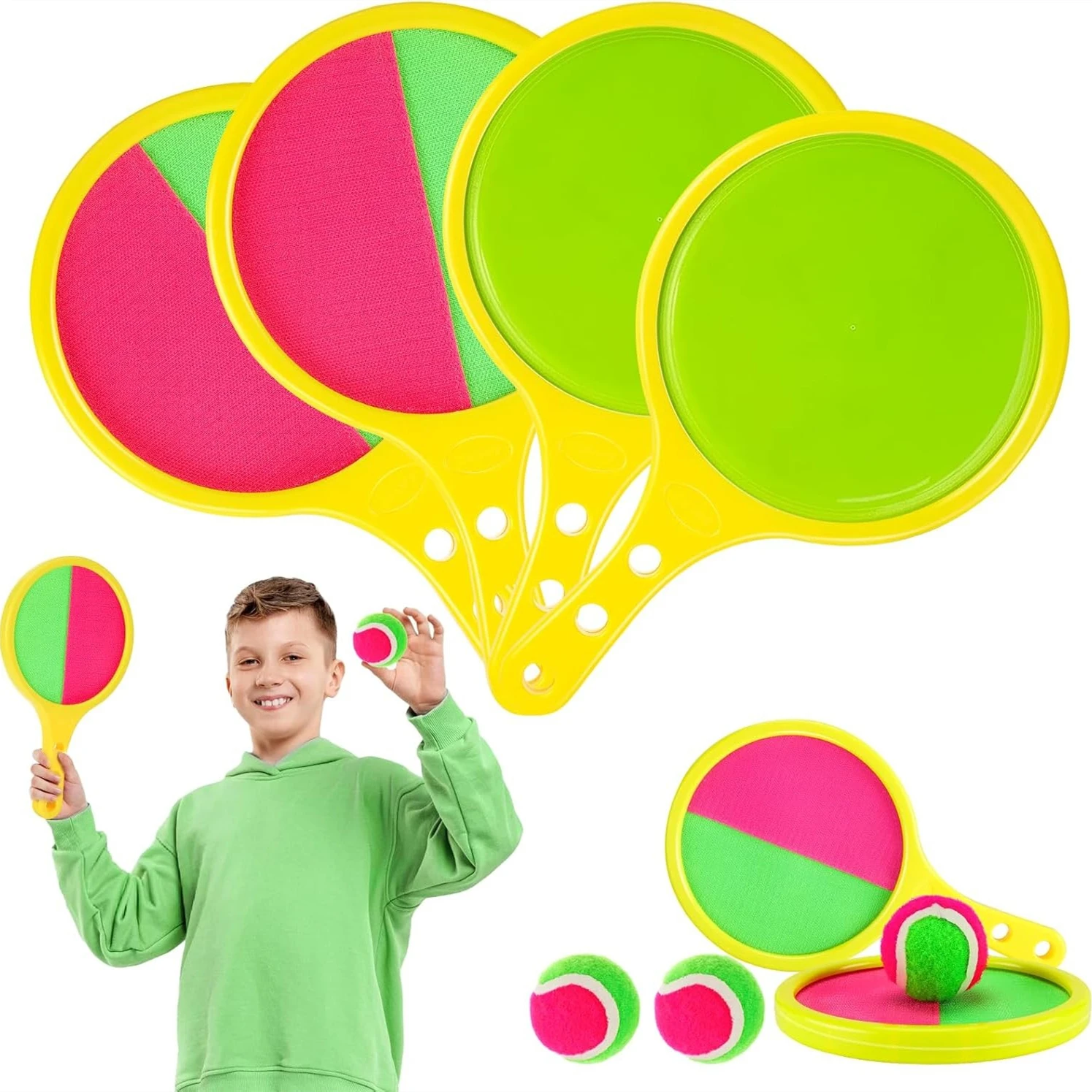 Kids Toss and Catch Ball Set - Throw Sucker Sticky Ball Yard Beach Games Pool Toys for Family Parent-Child Interactive Toys
Kids Toss and Catch Ball Set - Throw Sucker Sticky Ball Yard Beach Games Pool Toys for Family Parent-Child Interactive Toys