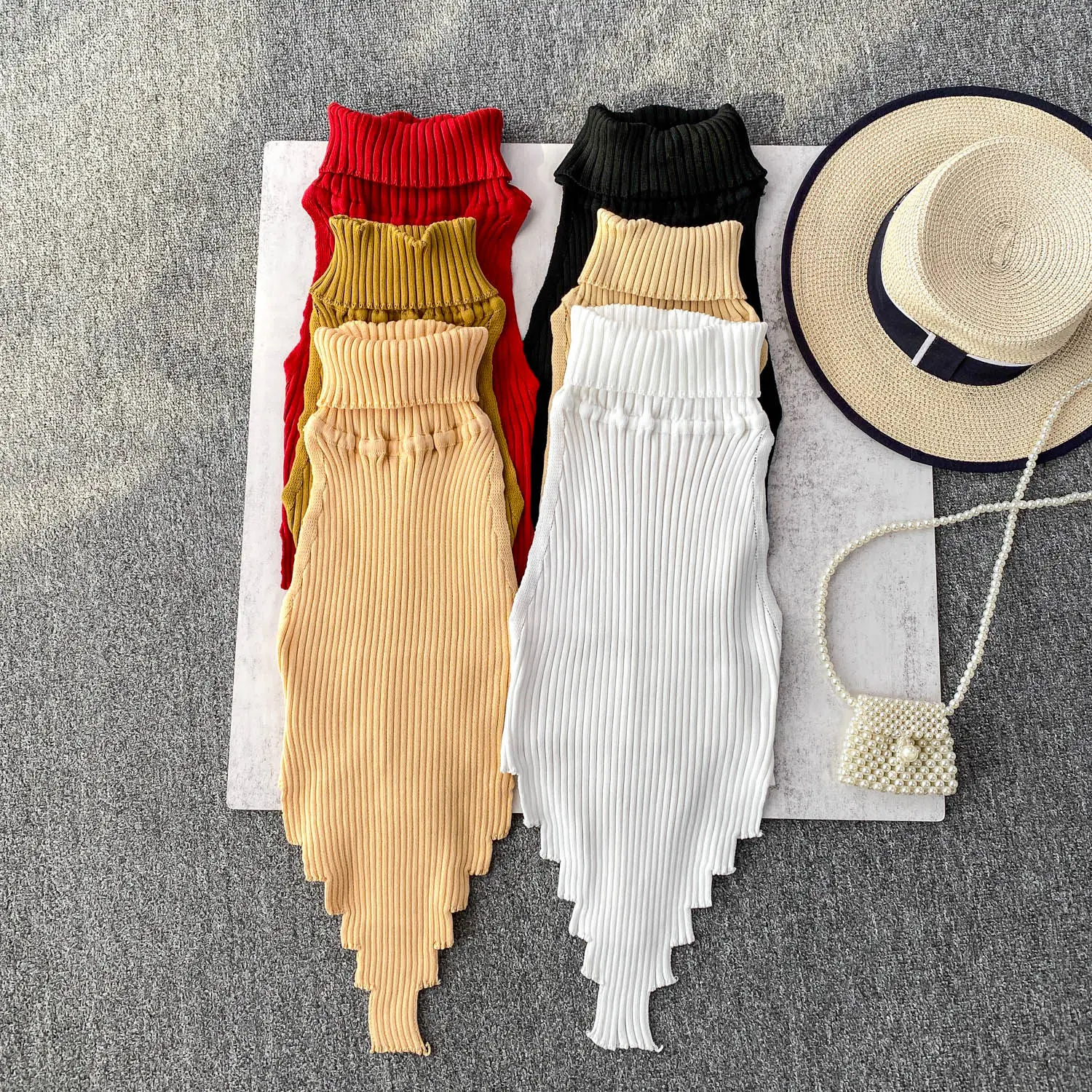 Summer Women Half High Collar Sleeveless Strechy Knitted Sweater Camisole Irregular Design Bodycon Solid Vest Tops Outfits
Summer Women Half High Collar Sleeveless Strechy Knitted Sweater Camisole Irregular Design Bodycon Solid Vest Tops Outfits