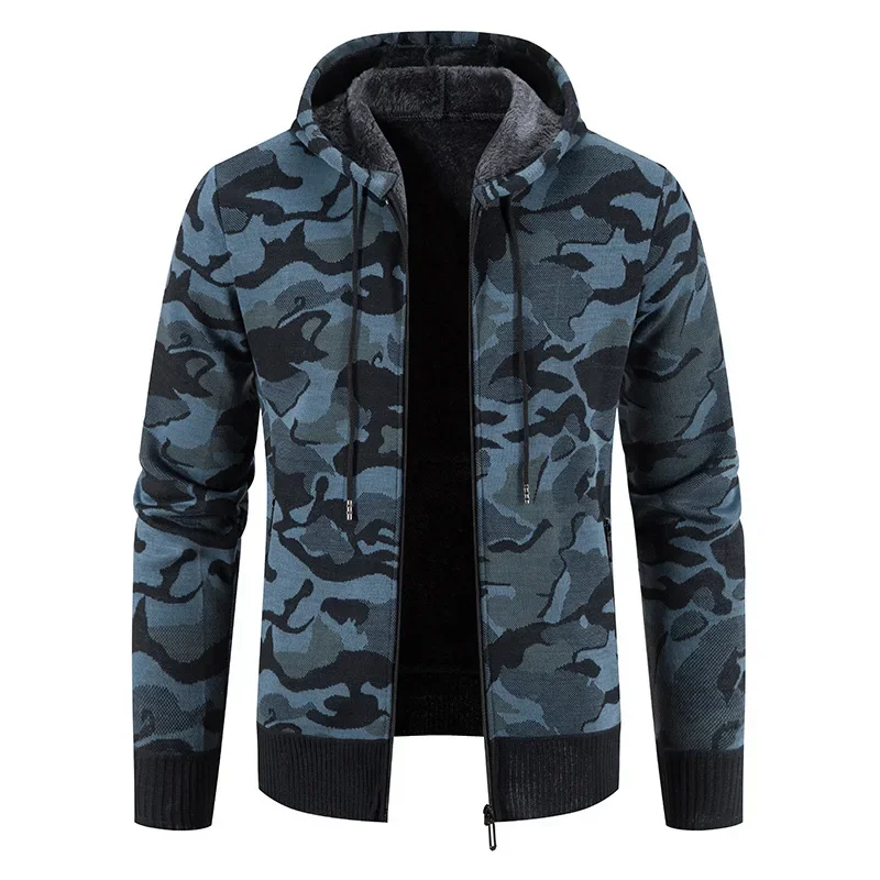 2023 Men's Knitted Shirt Coat Autumn and Winter New Korean Version Loose Size Fashion Cardigan Camo Hooded Jacket for Outwear
2023 Men's Knitted Shirt Coat Autumn and Winter New Korean Version Loose Size Fashion Cardigan Camo Hooded Jacket for Outwear