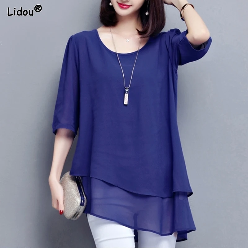 2023 Women's Clothing Loose Solid Patchwork Round Neck Gauze Temperament Comfortable Elegant Thin Summer Fashion Casual T-Shirts
2023 Women's Clothing Loose Solid Patchwork Round Neck Gauze Temperament Comfortable Elegant Thin Summer Fashion Casual T-Shirts