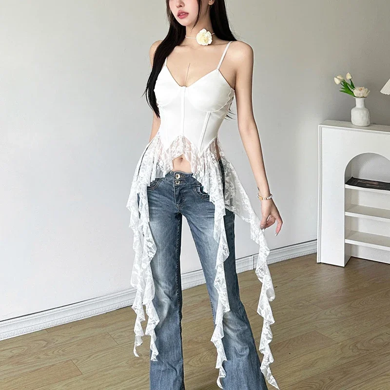 Irregular Lace Strap Vest Women's Summer Thai Style Sweet and Spicy Shoulder One Piece Fishbone Tube Top Vest Y2k Accessories
Irregular Lace Strap Vest Women's Summer Thai Style Sweet and Spicy Shoulder One Piece Fishbone Tube Top Vest Y2k Accessories