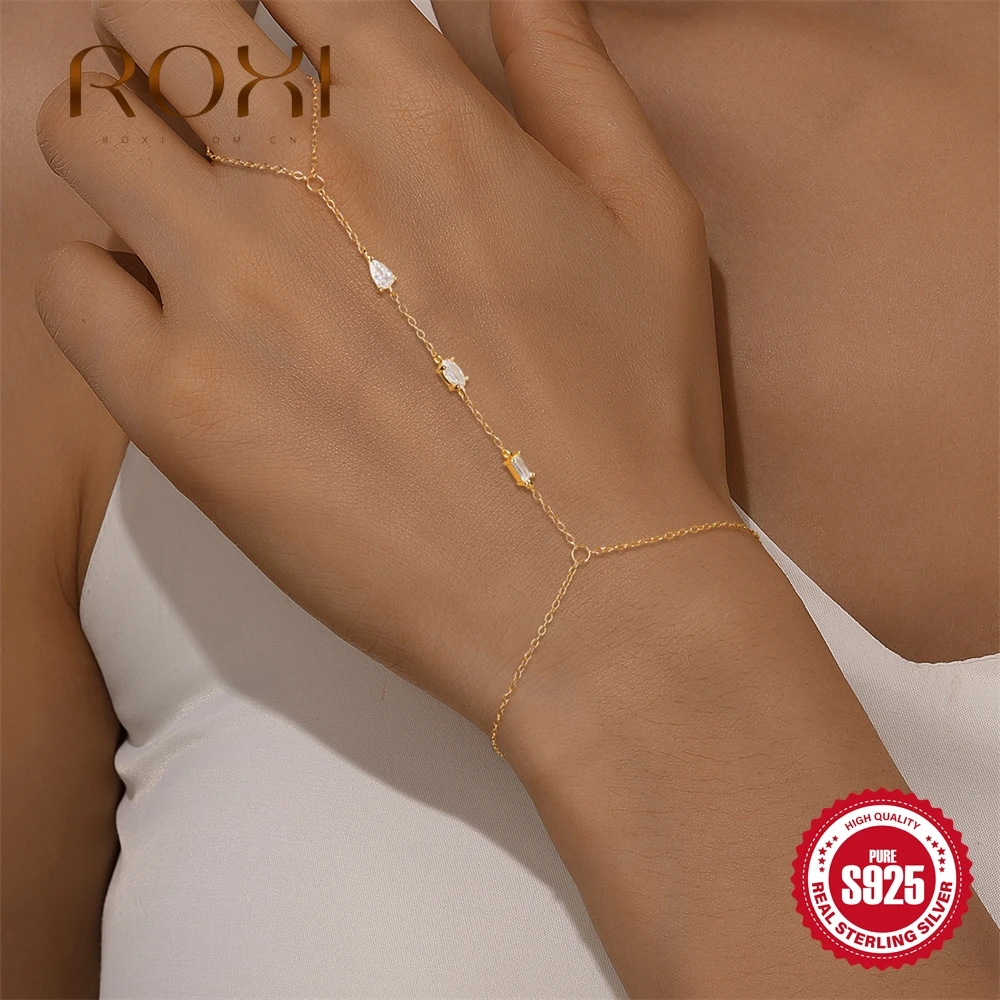 ROXI 925 Sterling Silver Geometric Water Drop Square Zircon Bracelet For Women Elegant Luxury Valentine's Day Anniversary Gifts
ROXI 925 Sterling Silver Geometric Water Drop Square Zircon Bracelet For Women Elegant Luxury Valentine's Day Anniversary Gifts