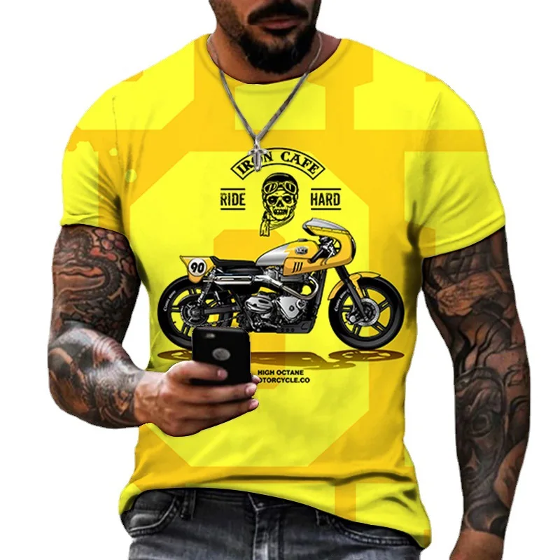 Hip hop men's clothing graphic casual T-shirt 3D digital printing motorcycle pattern short sleeved loose round neck top for men
Hip hop men's clothing graphic casual T-shirt 3D digital printing motorcycle pattern short sleeved loose round neck top for men
