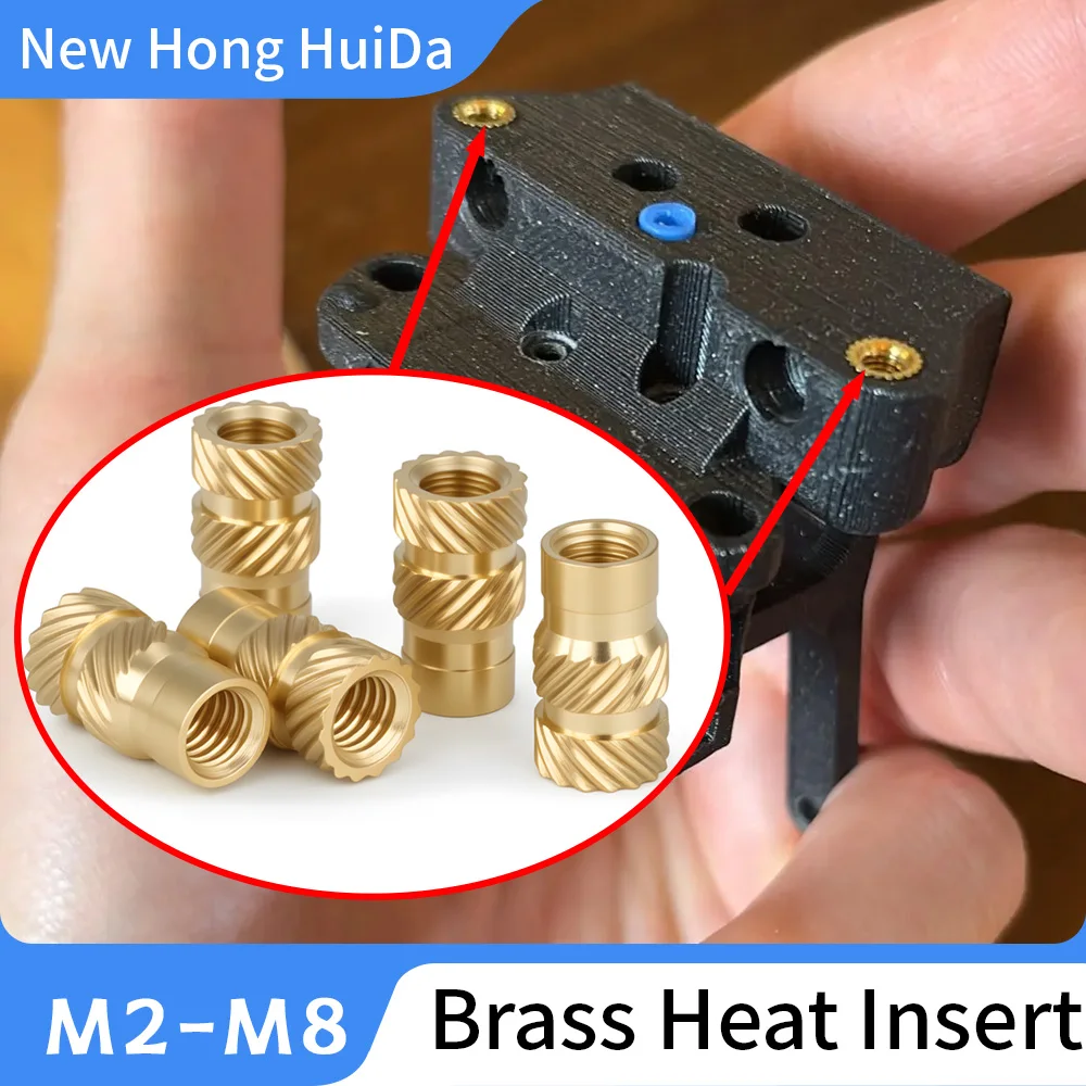 Brass Heat Insert Nut M2 M2.5 M3 M4 M5 M6 M8 Hot Melt Injection Embed Double Twill Knurled Thread Inserts For 3D Printer Parts
Brass Heat Insert Nut M2 M2.5 M3 M4 M5 M6 M8 Hot Melt Injection Embed Double Twill Knurled Thread Inserts For 3D Printer Parts