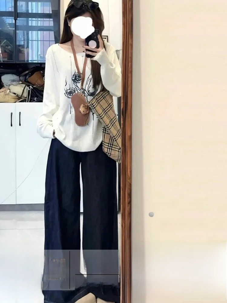 Джинсы женские с высокой талией, широкими штанинами, темного цвета, осенне-зимние, новые, в уличном стиле, длинные, в пол, стройнящие брюки
Джинсы женские с высокой талией, широкими штанинами, темного цвета, осенне-зимние, новые, в уличном стиле, длинные, в пол, стройнящие брюки