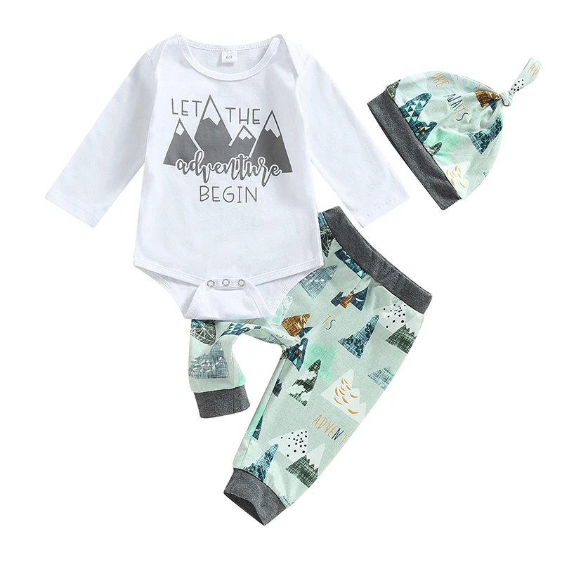 2022-11-30 Lioraitiin 0-18M Baby Boys Fall Clothes Letter Mountains Print Crew Neck Long Sleeve Romper Long Pants Hat 3Pcs Set
2022-11-30 Lioraitiin 0-18M Baby Boys Fall Clothes Letter Mountains Print Crew Neck Long Sleeve Romper Long Pants Hat 3Pcs Set