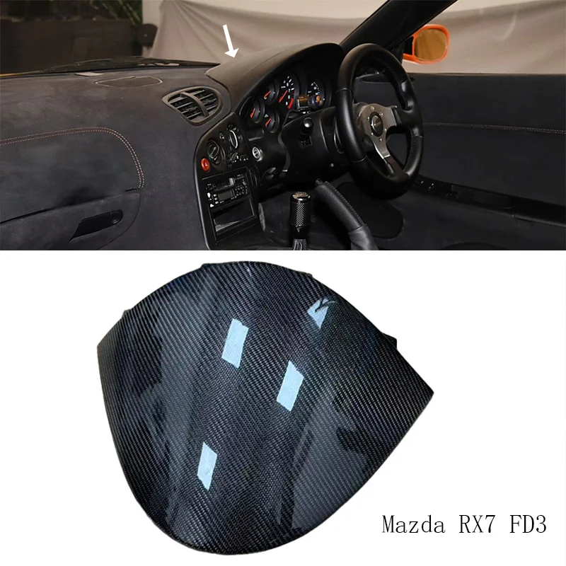 For Mazda RX7 FD3 Real Carbon Fiber Modified Instrument Panel Cover Replacement, LHD & RHD Universal, Driver Side