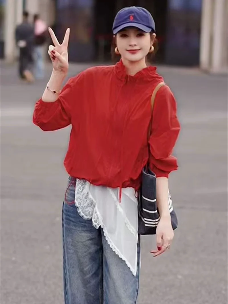 Korean Style Drawstring Women's Short Outerwear Light Loose Fashionable All-Match UV Protection Top Spring Summer Casual
Korean Style Drawstring Women's Short Outerwear Light Loose Fashionable All-Match UV Protection Top Spring Summer Casual