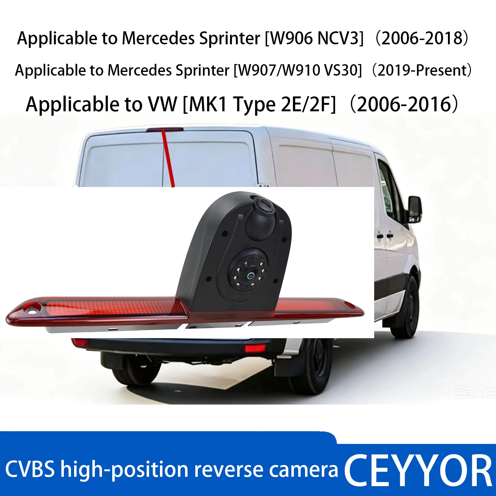 Dual cameras, rear-view reversing camera For Mercedes Sprinter W906 NCV3 W907 W910 VS30 VW MK1 Type 2E 2F
Dual cameras, rear-view reversing camera For Mercedes Sprinter W906 NCV3 W907 W910 VS30 VW MK1 Type 2E 2F