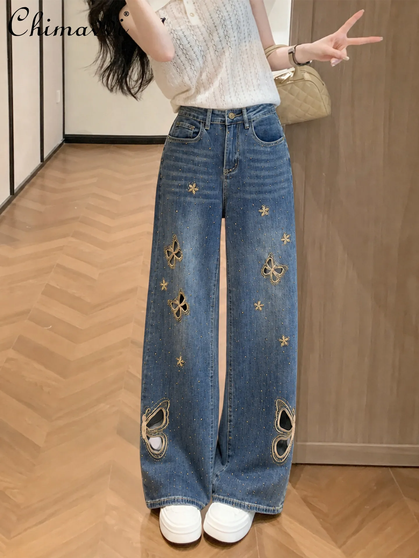Heavy Cut Out Hot Diamond Jeans Women's Long Pants 2026 Summer New Fashion High Waist Loose Slimming European Wide Leg Pants
Heavy Cut Out Hot Diamond Jeans Women's Long Pants 2026 Summer New Fashion High Waist Loose Slimming European Wide Leg Pants