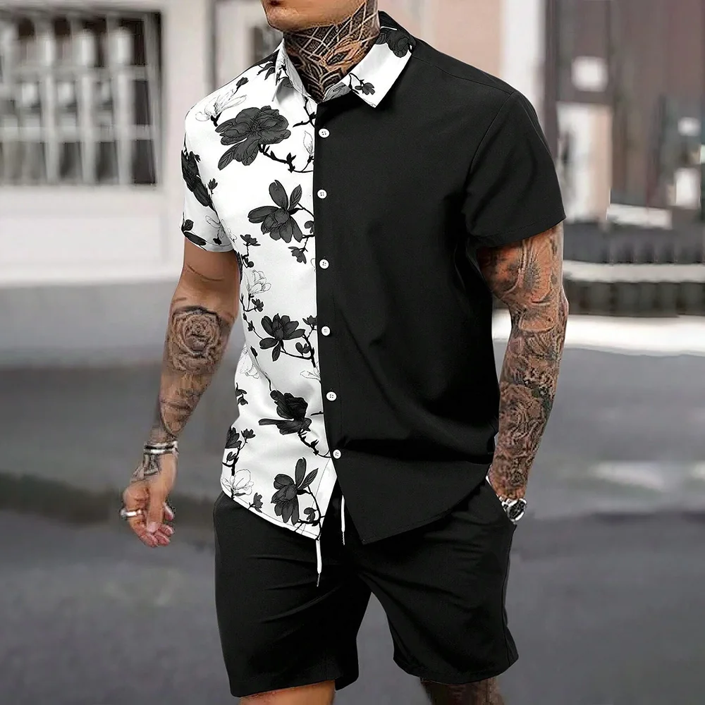 Funny 3D Flower Print Men's Set Fashion Short Sleeve Shirts Casual Shorts 2 Piece Outfit Outdoor Tracksuit Men Summer Loose Suit
Funny 3D Flower Print Men's Set Fashion Short Sleeve Shirts Casual Shorts 2 Piece Outfit Outdoor Tracksuit Men Summer Loose Suit
