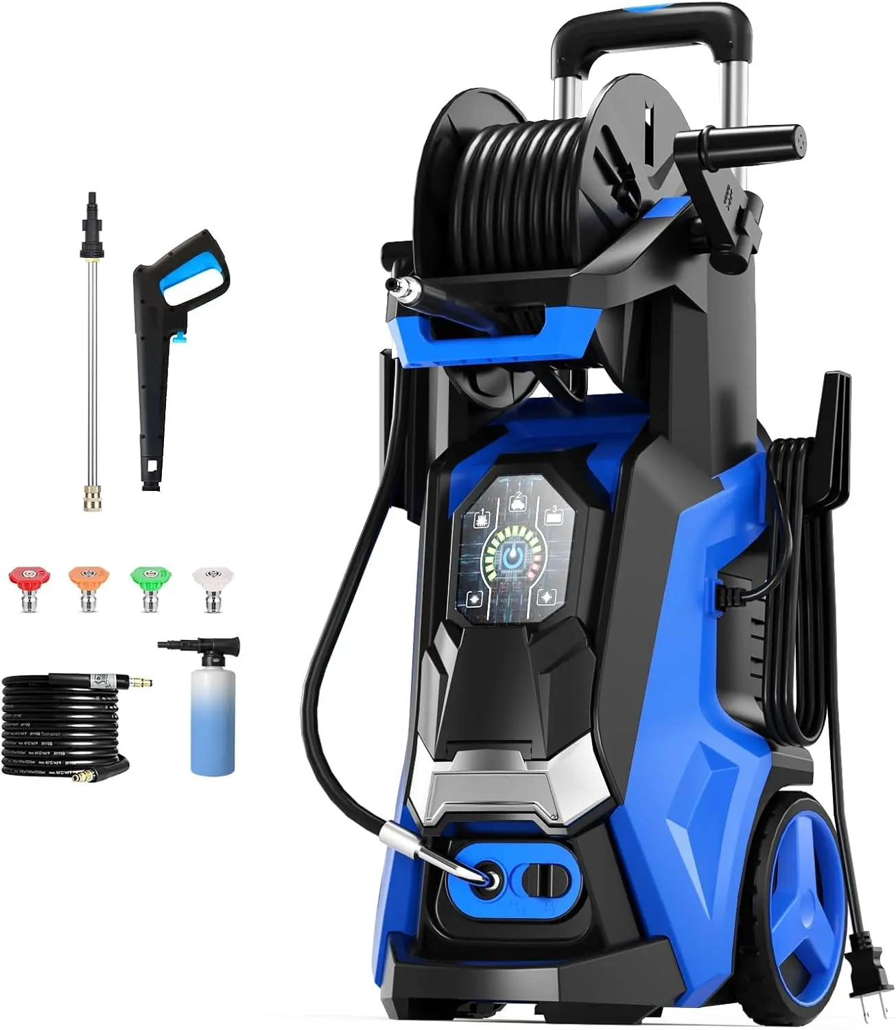 Electric Pressure Washer 5000PSI-Max 3.6GPM Power Washer Touch Screen Adjustable Pressure,4 Nozzles and 500ml Foam Cannon Power 
Electric Pressure Washer 5000PSI-Max 3.6GPM Power Washer Touch Screen Adjustable Pressure,4 Nozzles and 500ml Foam Cannon Power