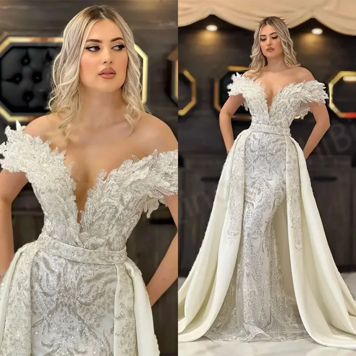 Gorgeous Beaded Bridal Gowns One Shoulder Sleeveless Sequins Ball Gown Wedding Dresses Customized Vestidos De Novia
Gorgeous Beaded Bridal Gowns One Shoulder Sleeveless Sequins Ball Gown Wedding Dresses Customized Vestidos De Novia