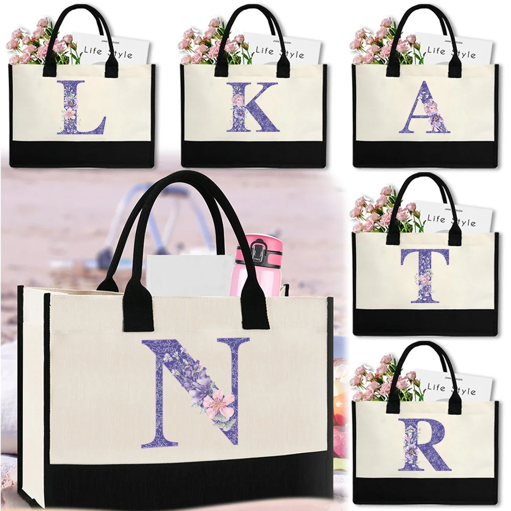 Fashion Canvas Bag Reusable Vintage Jute Bags Large Capacity Grocery Organizers Imitation Sacks Handbags Purple Flower Series
Fashion Canvas Bag Reusable Vintage Jute Bags Large Capacity Grocery Organizers Imitation Sacks Handbags Purple Flower Series