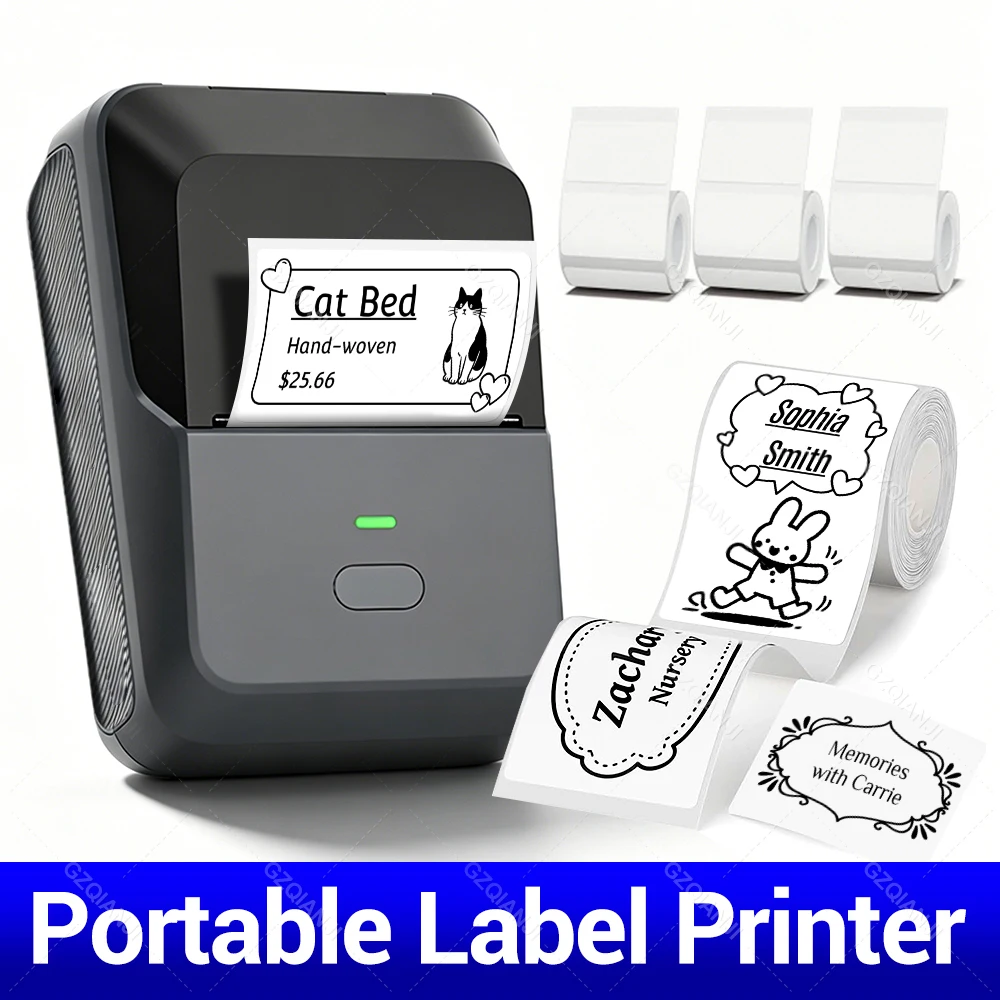 P2 Mini Thermal Label Printer Self-adhesive Food Stickers Bluetooth Maker Pocket Name Price Barcode Business Labeling Machine
P2 Mini Thermal Label Printer Self-adhesive Food Stickers Bluetooth Maker Pocket Name Price Barcode Business Labeling Machine