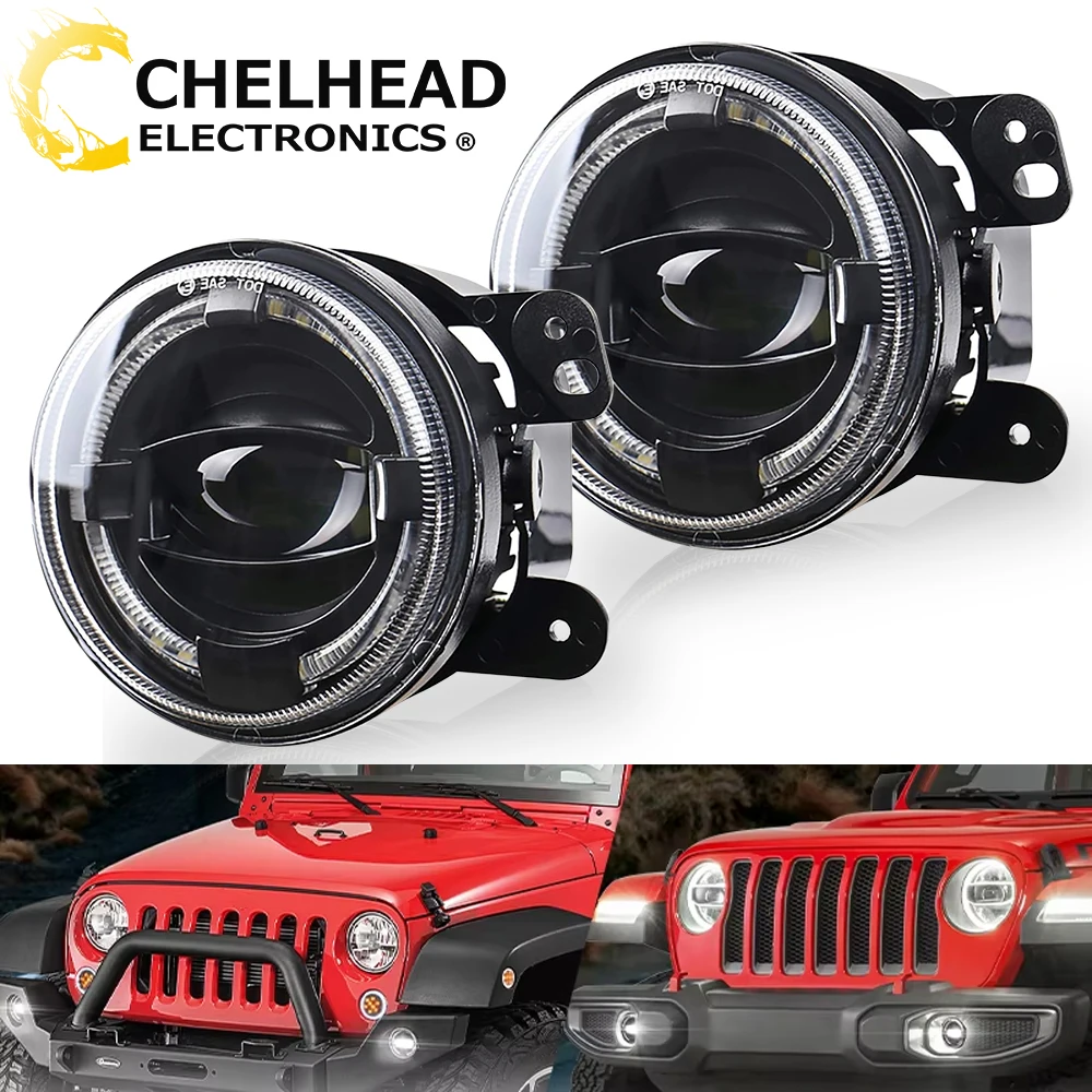 4inch LED Fog Bulbs with White Halo DRL 20W Front Bumper Fog Lamps 4x4 Offroad Driving Lighting for Jeep Wrangler JK JL JKU JLU
4inch LED Fog Bulbs with White Halo DRL 20W Front Bumper Fog Lamps 4x4 Offroad Driving Lighting for Jeep Wrangler JK JL JKU JLU