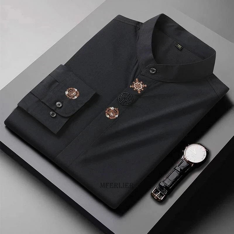 high quality autumn winter Men dress Shirt long Sleeve embroidery plus Size 10XL 12XL 14XL casual floral Shirt comfortable 70
high quality autumn winter Men dress Shirt long Sleeve embroidery plus Size 10XL 12XL 14XL casual floral Shirt comfortable 70