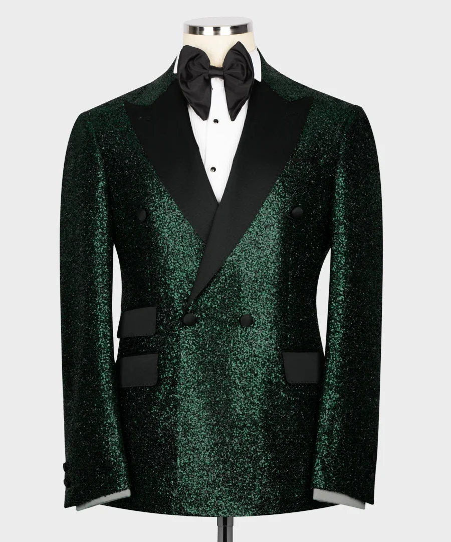 Black Satin Lapel Dark Green Glitter Men's Blazer Formal Party Adult Costume Double Breasted Men Jacket
Black Satin Lapel Dark Green Glitter Men's Blazer Formal Party Adult Costume Double Breasted Men Jacket