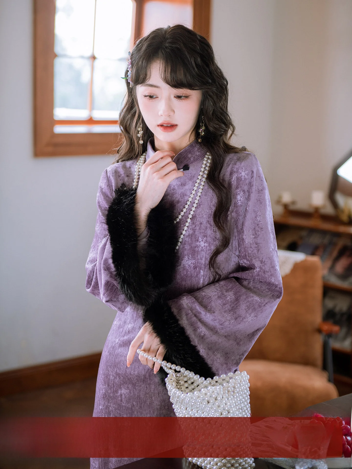 Renovated Dress in Purple Color with Long Sleeves And Sheneil Embroidery for Women Vintage Style by Nanfeng Valley
Renovated Dress in Purple Color with Long Sleeves And Sheneil Embroidery for Women Vintage Style by Nanfeng Valley