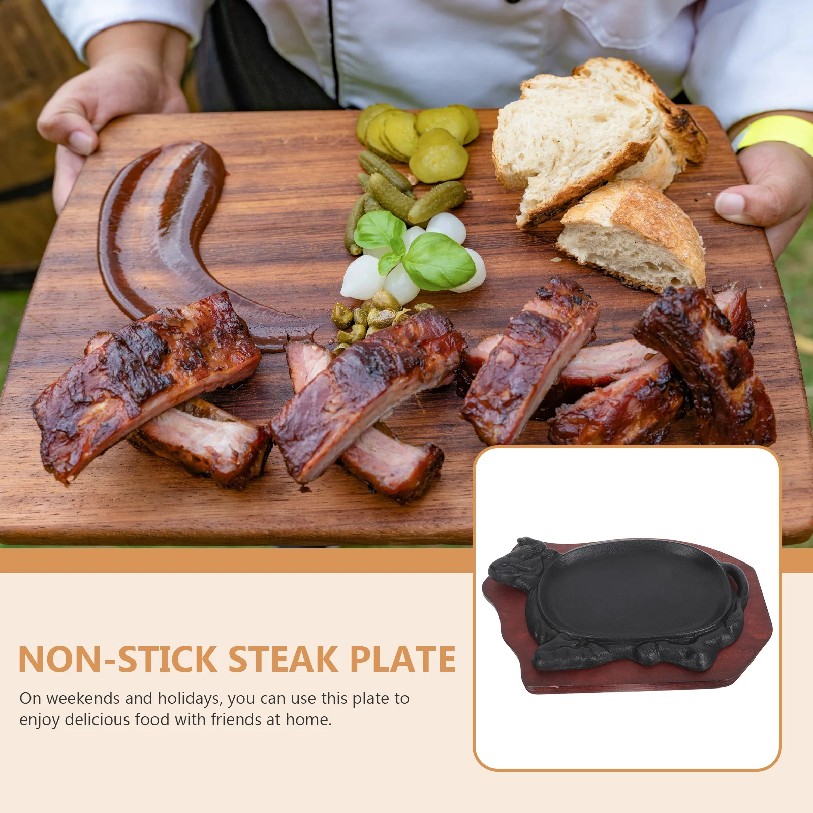 1 set Cast Iron Steak Pan 21X14CM Red Wood Non Stick Grill Plate Teppanyaki Barbecue Tray Roasting Pan Home Kitchen
1 set Cast Iron Steak Pan 21X14CM Red Wood Non Stick Grill Plate Teppanyaki Barbecue Tray Roasting Pan Home Kitchen