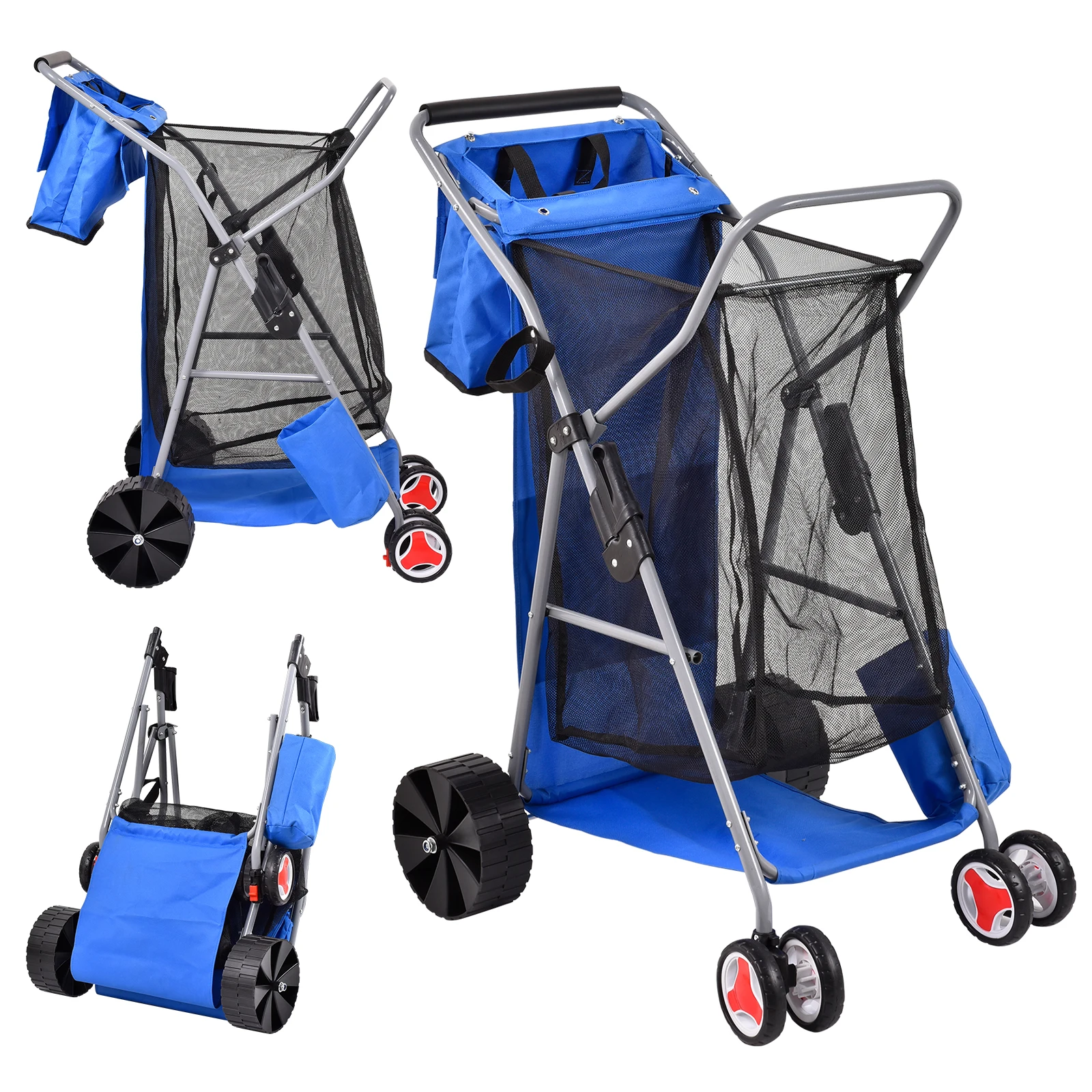 Foldable Beach Cart with Wide Wheels, Heavy Duty Collapsible Fishing Wagon Cart with All-Terrain Tires, Portable Utility Cart 220 lbs Capacity for Outdoor Picnic, Beach Sand, Camping, Garden, Shopping
Foldable Beach Cart with Wide Wheels, Heavy Duty Collapsible Fishing Wagon Cart with All-Terrain Tires, Portable Utility Cart 220 lbs Capacity for Outdoor Picnic, Beach Sand, Camping, Garden, Shopping