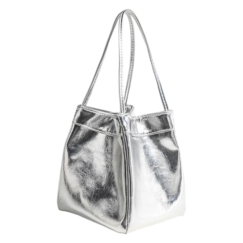 X5XA Shimmering PU Bucket Bag Modern Look Ample Compartment Top Handle Purse
X5XA Shimmering PU Bucket Bag Modern Look Ample Compartment Top Handle Purse