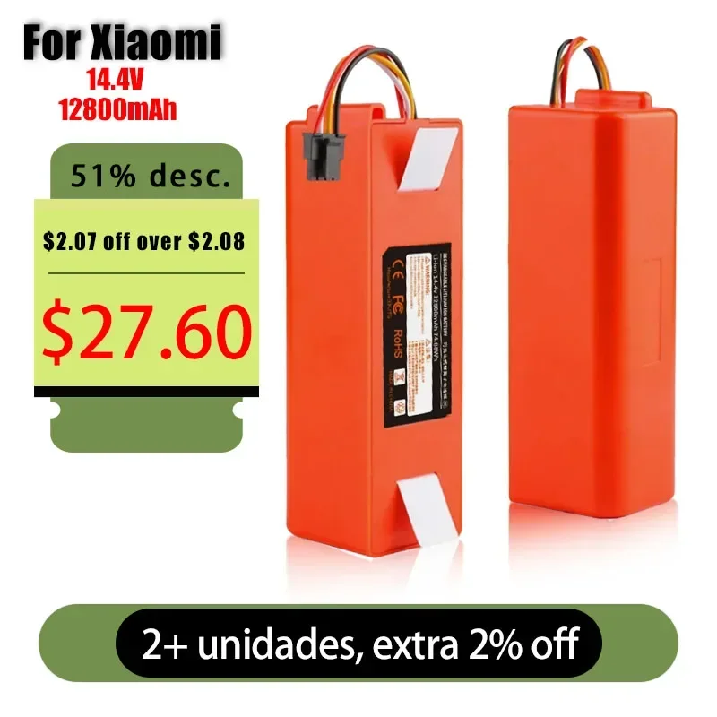 For Xiaomi Roborock S55 S60 S65 S50 S51 S5 MAX S6 Parts 14.4V 12800mAh Robotic Vacuum Cleaner Replacement Battery
For Xiaomi Roborock S55 S60 S65 S50 S51 S5 MAX S6 Parts 14.4V 12800mAh Robotic Vacuum Cleaner Replacement Battery