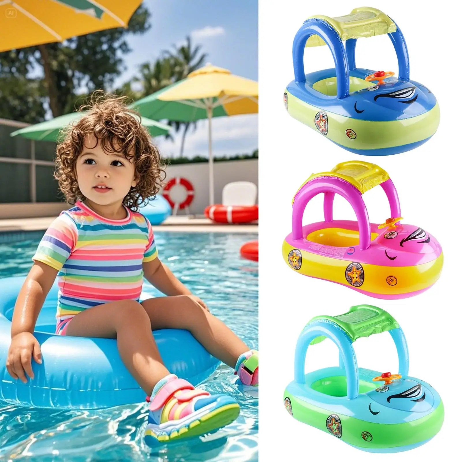 Toddler Floats For Pool Swim Floats For Toddler Inflatable Car Shape Canopy Flotation Trainer Toys With Sunshade For Summer
Toddler Floats For Pool Swim Floats For Toddler Inflatable Car Shape Canopy Flotation Trainer Toys With Sunshade For Summer