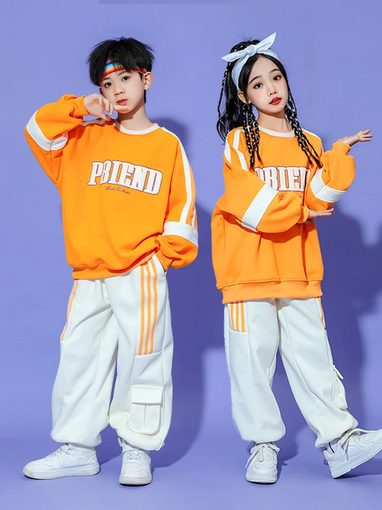 Boys Hip Hop Clothing Orange Tops Pockets Cargo Pants for Girls Kids Jazz Dance Costume Clothes Set
Boys Hip Hop Clothing Orange Tops Pockets Cargo Pants for Girls Kids Jazz Dance Costume Clothes Set