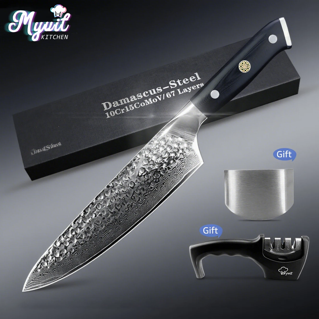Professional 8 Inch Chef Knife with G10 Handle Damascus Steel 67 Layer Japanese Kitchen Knife Gift Box Kitchen Accessories Set
Professional 8 Inch Chef Knife with G10 Handle Damascus Steel 67 Layer Japanese Kitchen Knife Gift Box Kitchen Accessories Set