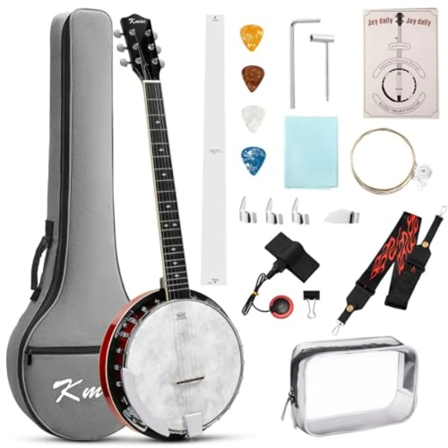 Beginner six-string banjo guitar for adults and teens: 38-inch full-size resonator closed-back with Remo head, black finish, in
Beginner six-string banjo guitar for adults and teens: 38-inch full-size resonator closed-back with Remo head, black finish, in