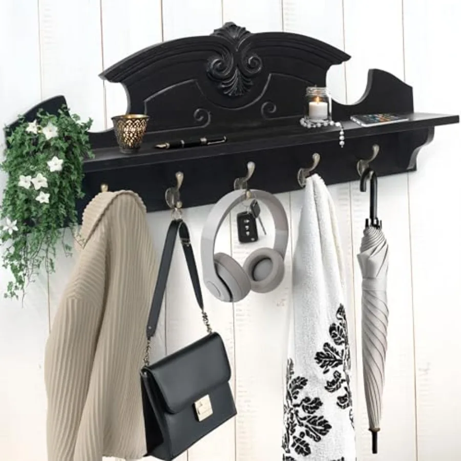 Coat Hanger Wall Mount with Shelf Gorgeous 24" Farmhouse Coat Rack with 5 Hooks and Floating Shelf for Entryway Jackets Robes P
Coat Hanger Wall Mount with Shelf Gorgeous 24" Farmhouse Coat Rack with 5 Hooks and Floating Shelf for Entryway Jackets Robes P