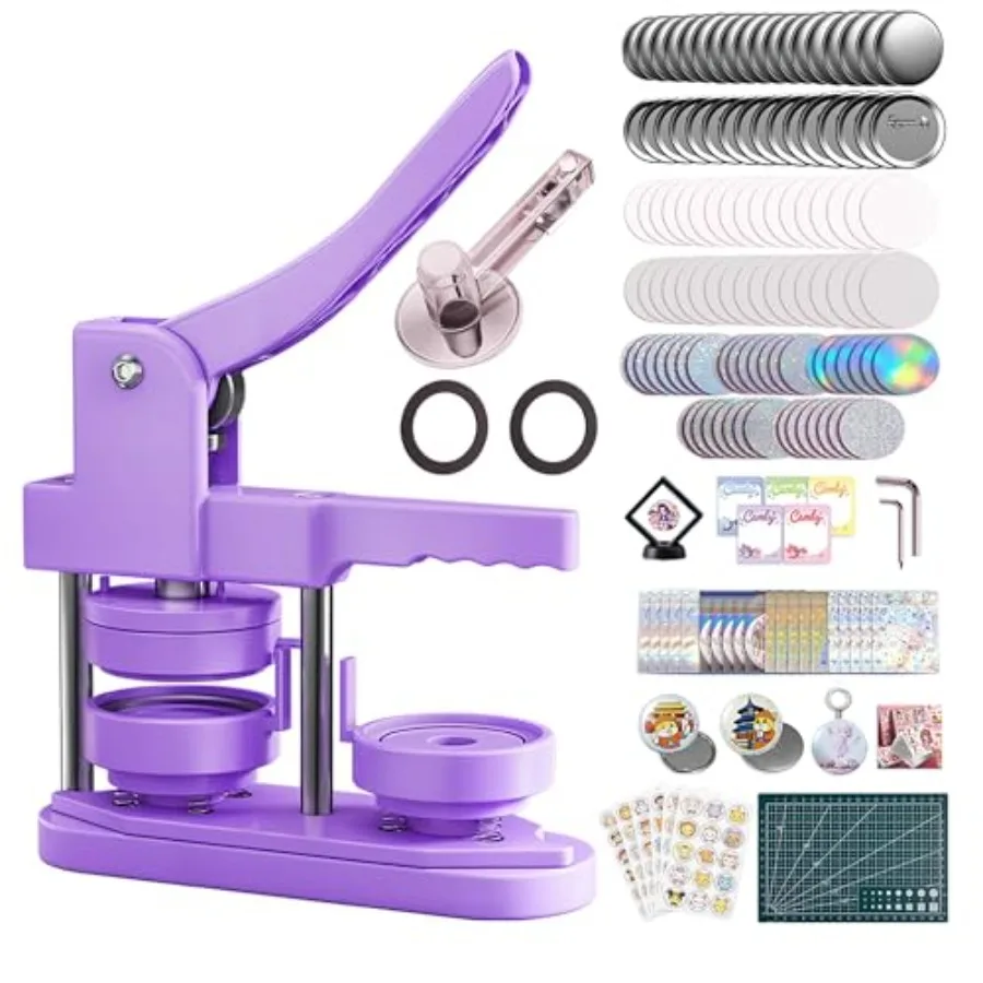58mm Button Maker Machine Kit Installation-Free Button Pin Maker and Pin Maker Machine with 100 Sets Supplies Circle Cutter and
58mm Button Maker Machine Kit Installation-Free Button Pin Maker and Pin Maker Machine with 100 Sets Supplies Circle Cutter and