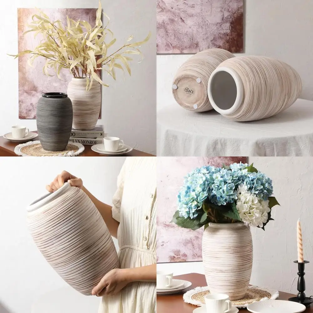 12 White Bohemian Wide Mouth Vase for Home Decor, Pampas Grass Centerpiece, Rustic Style for Living Spaces and Shelves
12 White Bohemian Wide Mouth Vase for Home Decor, Pampas Grass Centerpiece, Rustic Style for Living Spaces and Shelves