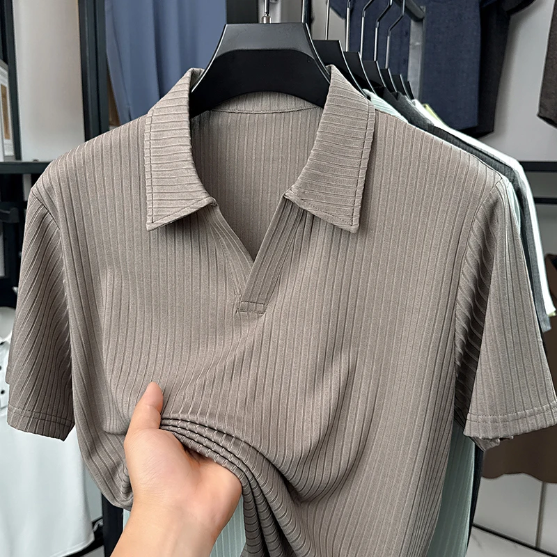 Men's Seagull Collar Short Sleeved T-shirt, Summer Thin, Wrinkle Resistant T-shirt, Business Casual Polo Shirt
Men's Seagull Collar Short Sleeved T-shirt, Summer Thin, Wrinkle Resistant T-shirt, Business Casual Polo Shirt
