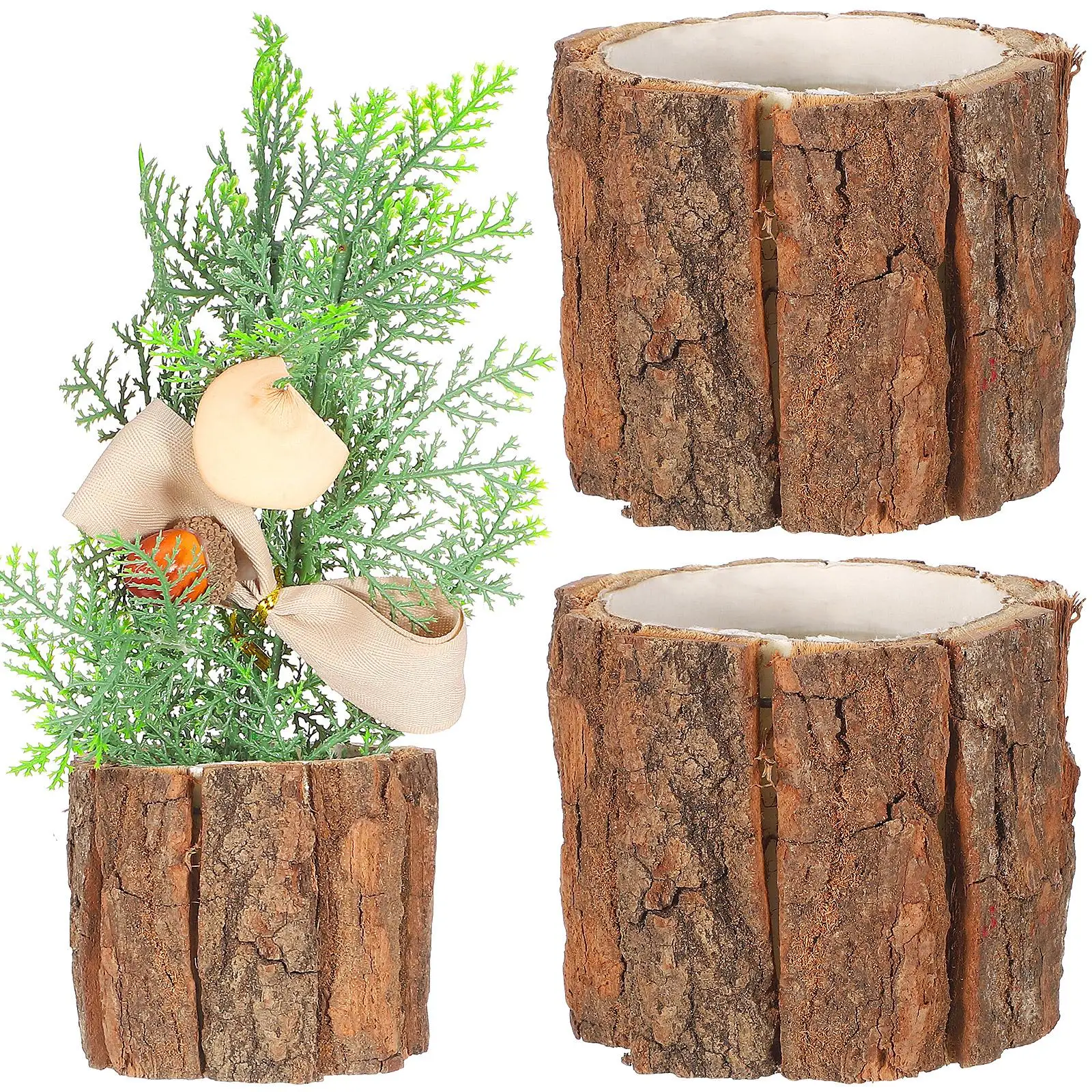 3pcs Waterproof Flower Pots 9cmx8cm Wood Planter Vase Tree Stump Bark Barrel Farmhouse Bucket Home Decor Wooden Planter Vases
3pcs Waterproof Flower Pots 9cmx8cm Wood Planter Vase Tree Stump Bark Barrel Farmhouse Bucket Home Decor Wooden Planter Vases