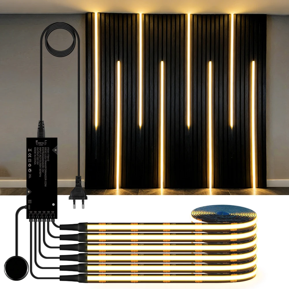 Walnut Wood Background Wall Black LED Strip COB Lights Dimmable Touch Sensor Switch Decorative Light For Under Cabinet Lighting
Walnut Wood Background Wall Black LED Strip COB Lights Dimmable Touch Sensor Switch Decorative Light For Under Cabinet Lighting